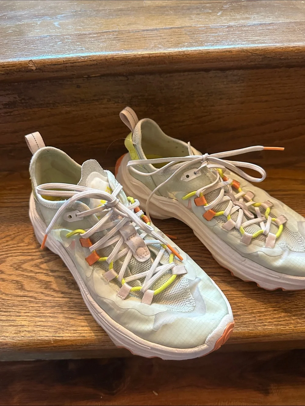 Sorel Women's Pale green/White Athletic Sneakers with Orange & Yellow Accents